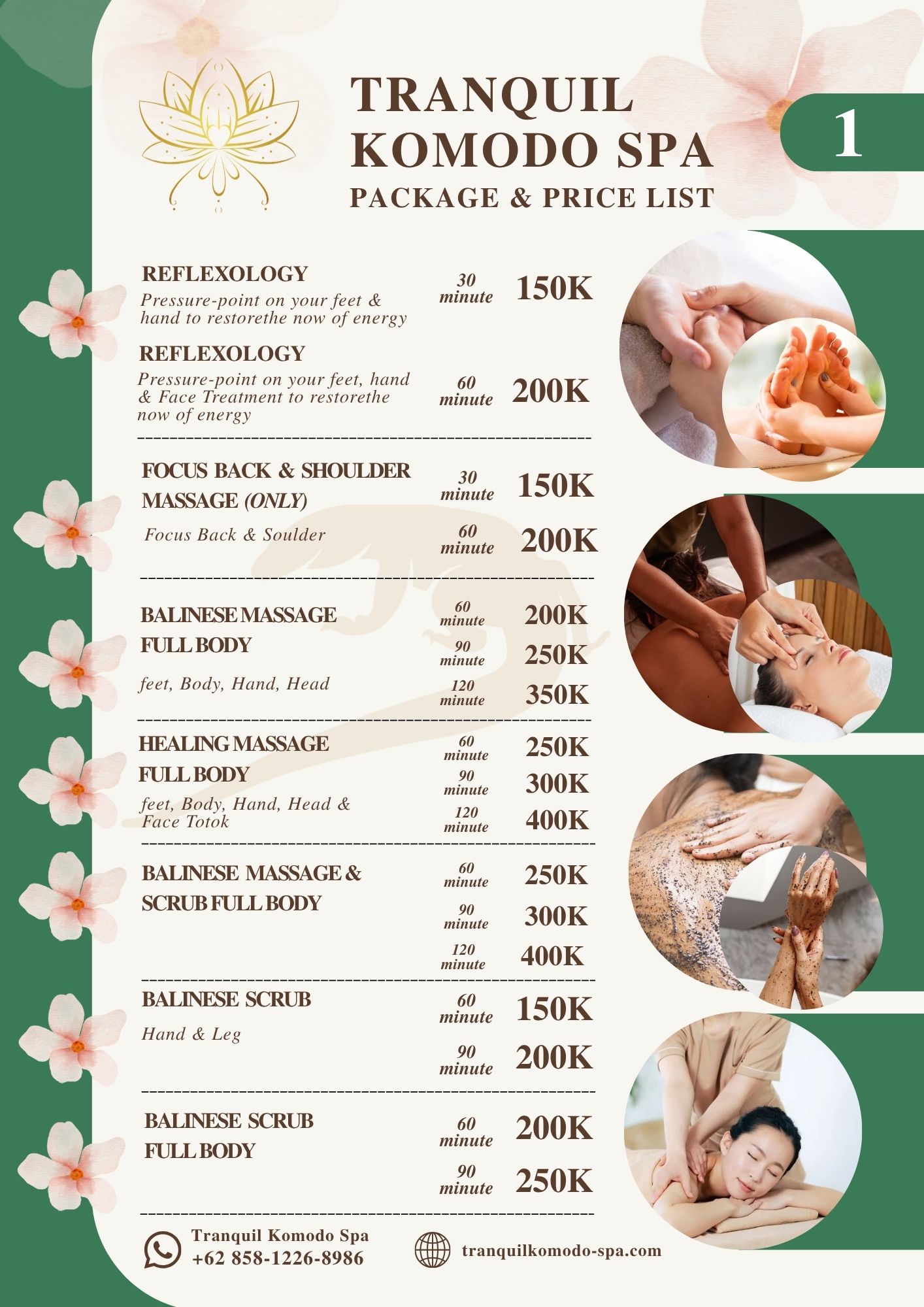 Foot Reflexology,Balinese,Healing Massage & Body Scrub 