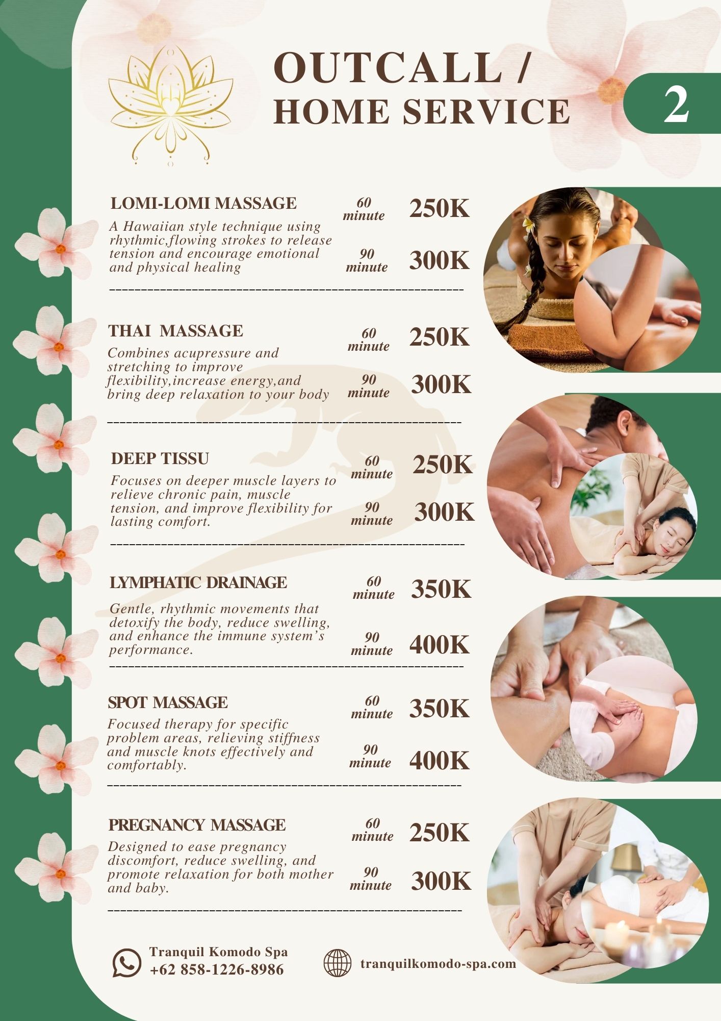 Spa Service Menu 2